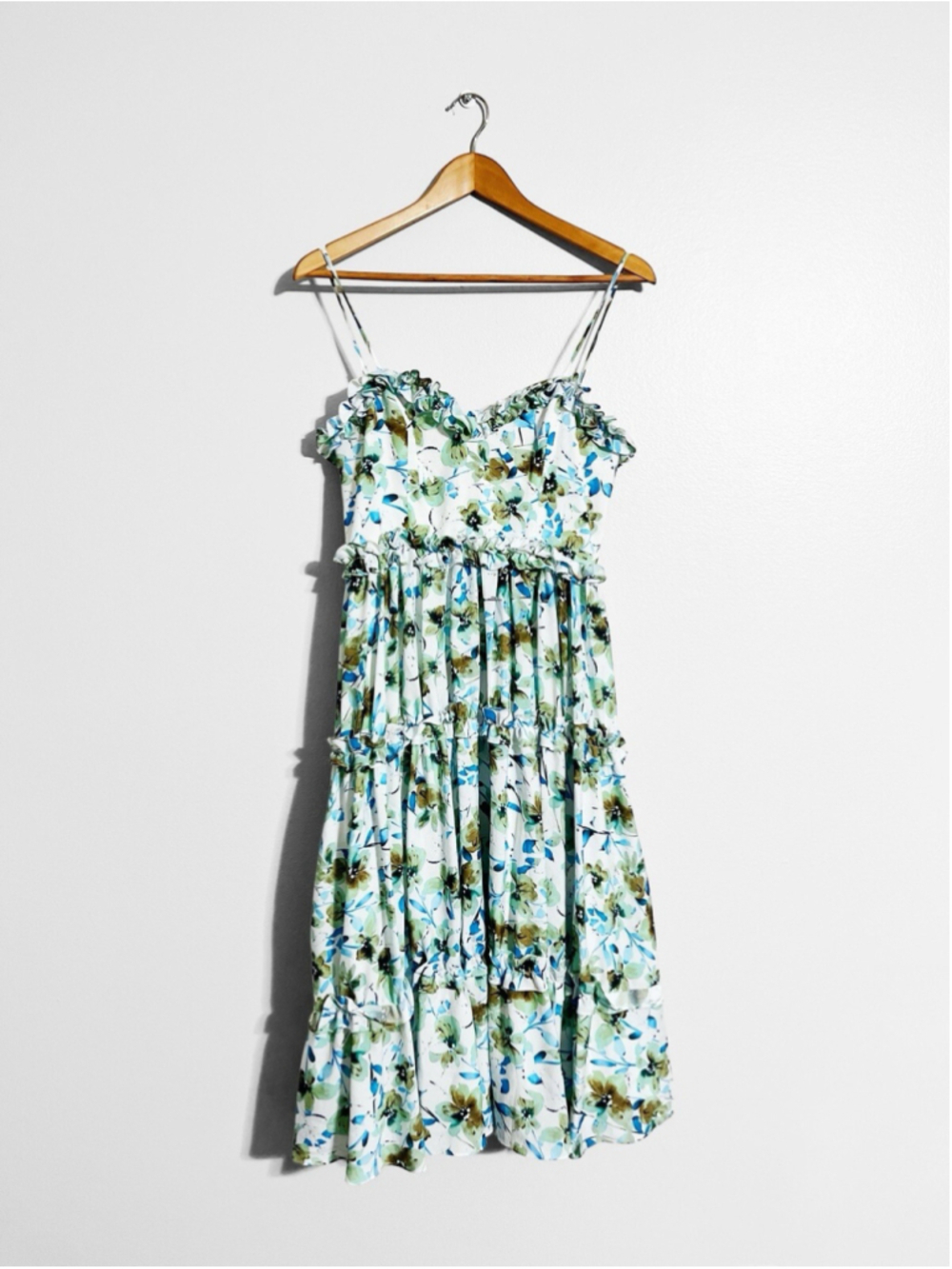 Badgley Mischka Ruffle Sweet Tea Midi Dress - Picture 2 of 5